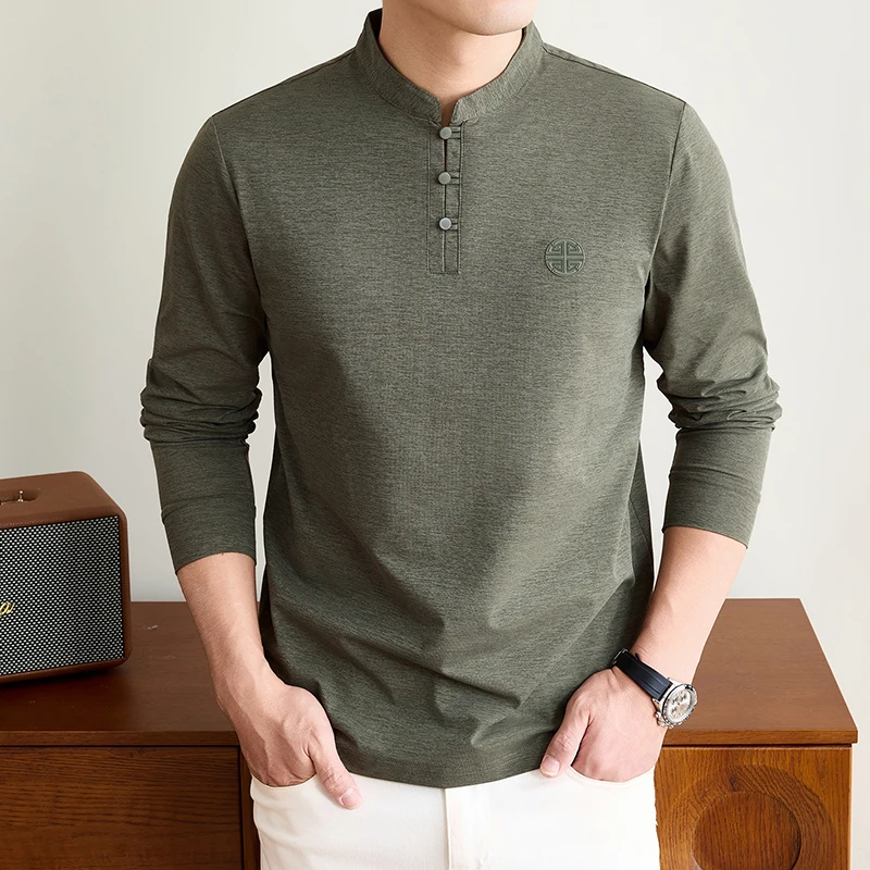 Mens Mandarin Collar Long Slee - Embellish Knit review and price